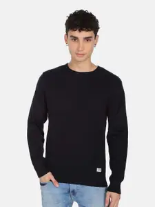 Flying Machine Round Neck Long Sleeves Cotton Pullover