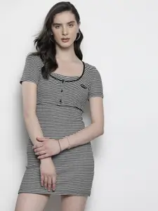 Urban Revivo Knitted Striped Mini Dress with Matching Top