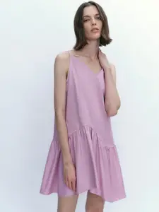Urban Revivo Cotton Ruffled Hem A-Line Dress