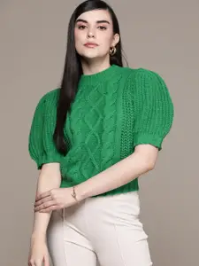 bebe All Day Cable Knit Pullover