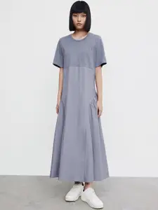 Urban Revivo Cotton Colourblocked Maxi Dress