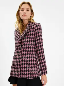 Trendyol Checked Notched Lapel Collar Single Breasted Blazer