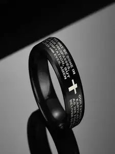 UNIVERSITY TRENDZ Lord Prayer Engraved Cross Ring