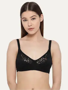 Lady Lyka Non-Wired All Day Comfort Seamless Lace Cotton T-Shirt Bra