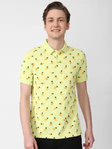 SIMON CARTER LONDON Conversational Printed Polo Collar Slim Fit T-shirt