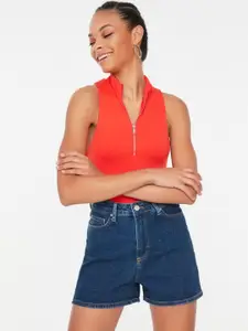 Trendyol Women Mid-Rise Denim Shorts