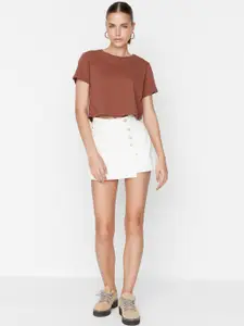 Trendyol Mid-Rise Pure Cotton Skirts