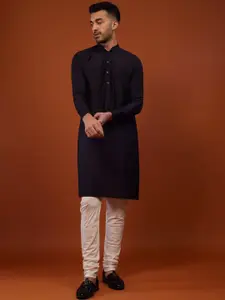 KALKI Fashion Mandarin Collar Kurta With Churidar & Jacket