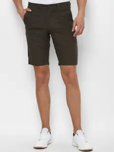 Allen Solly Men Mid-Rise Self Design Regular Fit Pure Cotton Shorts