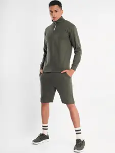 NOBERO High Neck Sweatshirt With Shorts Co-Ord Set