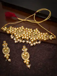 Sukkhi Gold Plated Kundan Choker Necklace Jewellery Set