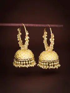 Sukkhi Gold-Plated Dome Shaped Jhumkas