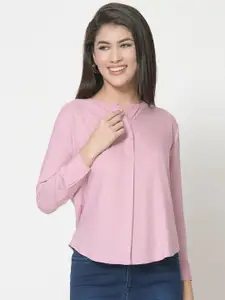 urSense Cuffed Sleeves Cotton Shirt Style Top