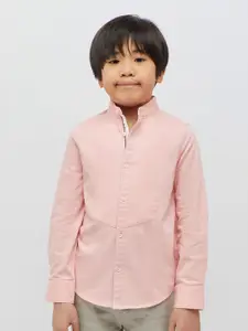 One Friday Boys Button-Down Collar Long Sleeves Pure Cotton Formal Shirt