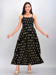 METRO-FASHION Ethnic Motifs Print Maxi Dress
