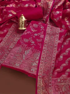 Inddus Floral Woven Design Unstitched Dress Material