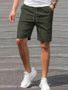 NOBERO Men Mid Rise Drawstring Cotton Sports Shorts