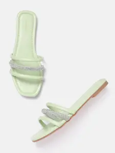 Van Heusen Woman Embellished Strappy Open Toe Flats