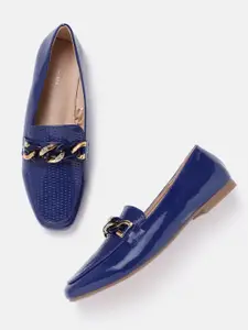 Van Heusen Woman Textured Loafers with Chain Detail