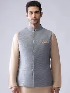 KISAH Woven Design Nehru Jacket