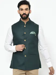 KISAH Men Solid Zari  Regular Fit Nehru Jacket