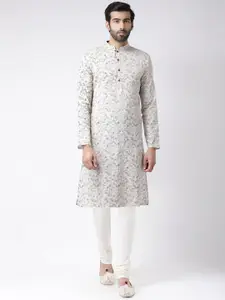 KISAH Men Printed  Regular Fit Kantha Print Kurta