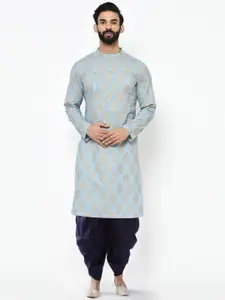 KISAH Ethnic Motifs Printed Band Collar Straight Kurta