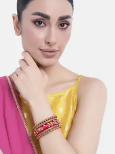 Peora Women Set of 2 Kundan Studded Silk Thread Bangles