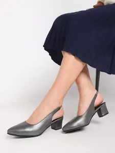 Marc Loire Textured Block Heel Mules