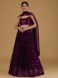 FABPIXEL Embellished Semi-Stitched Lehenga & Unstitched Blouse With Dupatta