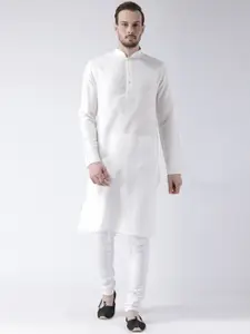 KISAH Woven Design Mandarin Collar Straight Kurta