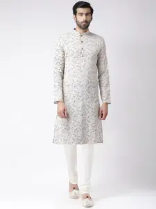 KISAH Men Printed  Regular Fit Kantha Print Kurta