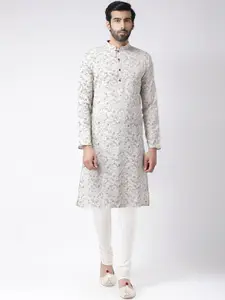 KISAH Men Printed  Regular Fit Kantha Print Kurta