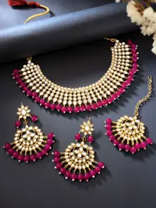Peora Gold-Plated Kundan Choker Necklace Jewellery Set