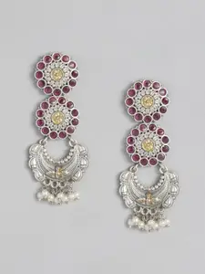 Peora Silver-Plated Circular Drop Earrings