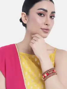 Peora Women Set of 2 Kundan Studded Silk Thread Bangles