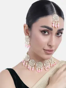 Peora Gold-Plated Kundan Choker Necklace Jewellery Set