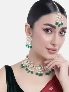 Peora Gold-Plated Kundan Choker Necklace Jewellery Set