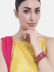 Peora Women Set of 2 Kundan Studded Silk Thread Bangles