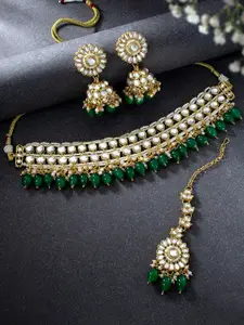 Peora Gold-Plated Kundan Choker Necklace Jewellery Set