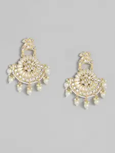 Peora Gold-Plated Kundan Circular Chandbalis Earrings
