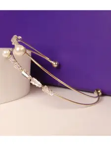 SALTY Women Gold-Plated Crystal Cuff Bracelet