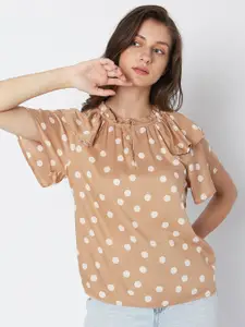 Vero Moda Polka Dot Printed Flared Dress Top