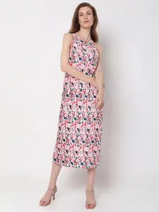 Vero Moda Abstract Printed Midi A-Line Dress