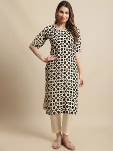 7Threads Geometric Printed Crepe Kurta
