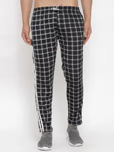 KLOTTHE Men Checked Mid Rise Relaxed Fit Track Pants