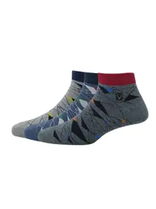 Allen Solly Men Pack Of 3 Patterned Cotton Ankle-Length Socks