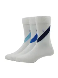 Allen Solly Men Pack of 3 White Patterned Ankle-Length Socks