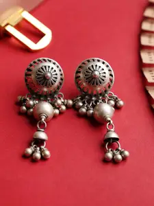 Shyle 925 Sterling Silver Silver Plated Classic Stone Beaded Drop Earrings
