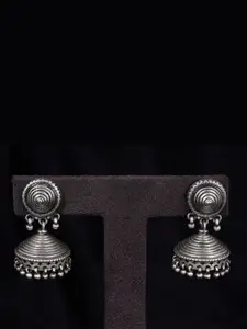 Shyle Silver-Plated 925 Sterling Silver Classic Jhumkas